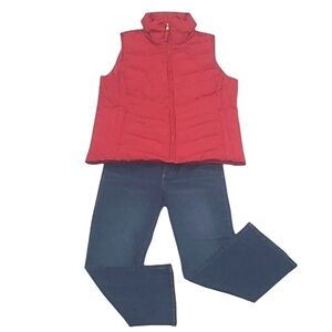 Talbots Quilted Vest Snap Front Sleeveless Jacket Pockets Collar Button Down XLP